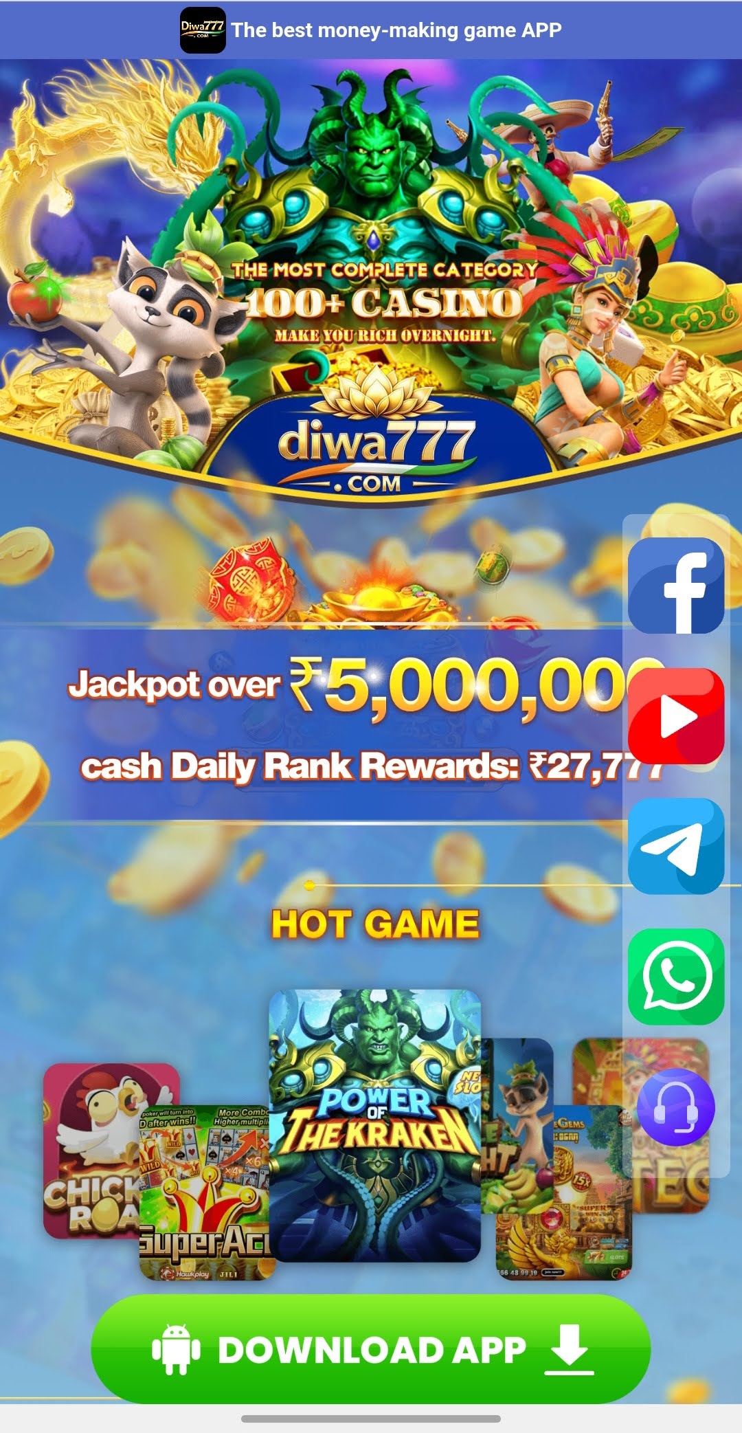 Diwa 777 Game App banner